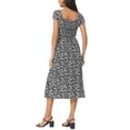 thumbnail image 3 of INSPIRE CHIC Robe Décontractée à Fleurs pour Femme avec Poches Col Ras du Cou Manches Courtes Boho Fluide Midi m Noir, 3 of 6