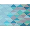 thumbnail image 1 of Ahgly Company Tapis d'Intérieur Rectangulaire Transitionnel Bleu Koi Bleu Lavable à la Machine, 2 Pieds x 5 Pieds, 1 of 7
