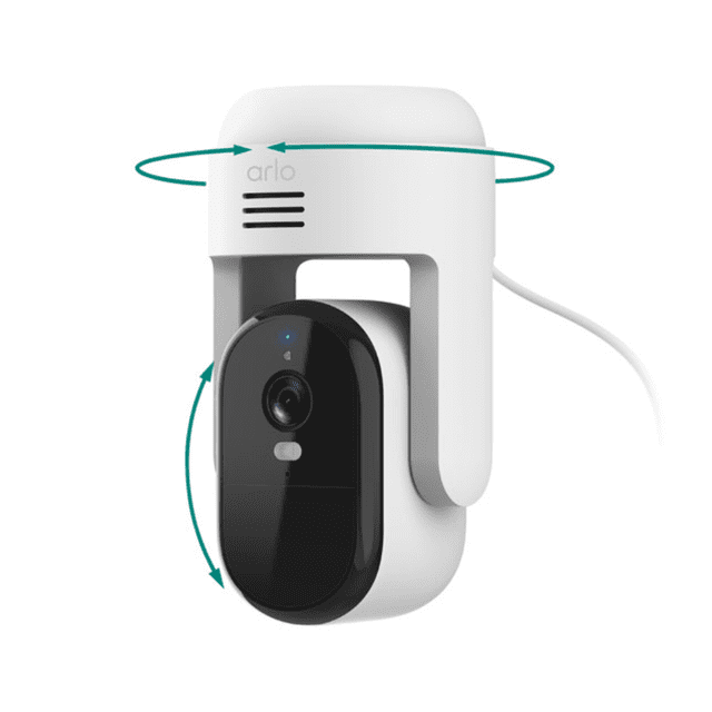 Arlo Essential Outdoor Pan & Tilt Security Camera, 2K, White