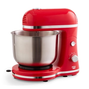 DASH Delish par DASH Mélangeur de support compact, 3.5 Quart avec Beaters & Crochets à queue inclus - rouge
