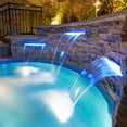 thumbnail image 3 of Acrylic Pool Waterfall Fountain with 9-Color LED Strip, 12" Spillway Waterfall for Swimming Pools, Ponds & Garden Patio – Outdoor Water Feature with Pipe Connector, 3 of 7