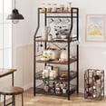 thumbnail image 2 of BeesClover 5-Tier Kitchen Bakers Rack, Microwave Stand with 2 Wire Baskets & 8 Hooks, Industrial Coffee Bar Station & Kitchen Storage Unit, Freestanding Organiser for Air Fryer, Pots & Spices, 2 of 8