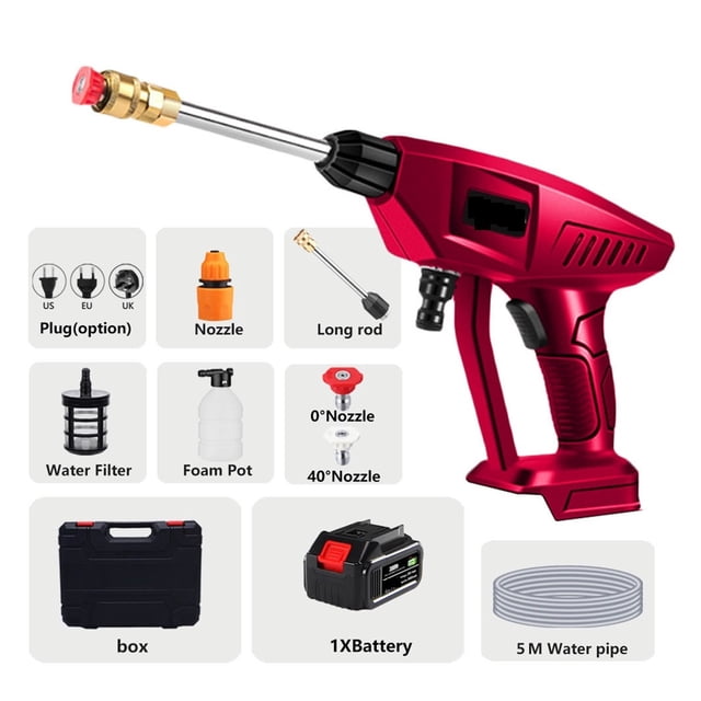 30BAR Wireless Car Washer High Pressure Car Wash Spray Water Gun Portable High Pressure Washer For 18V Battery ,Easy Use