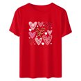 thumbnail image 4 of Meichang T-Shirts de la Saint-Valentin pour Femmes Imprimé Amour Doux Manches Courtes Col Rond Coupe Ample T-Shirts Tendance, 4 of 6