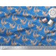 thumbnail image 2 of Soimoi Poly Georgette Fabric Feather,Branch & Sloth Cartoon Fabric Prints by Yard 52 Inch Wide, 2 of 3