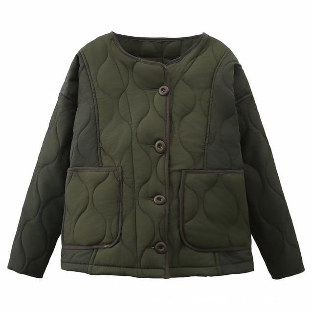 WRKEKC Coats for Women Solid Color Button Pocket Color Block Spliced Hoodless Long Sleeve Cotton Coat for Fall Outings
