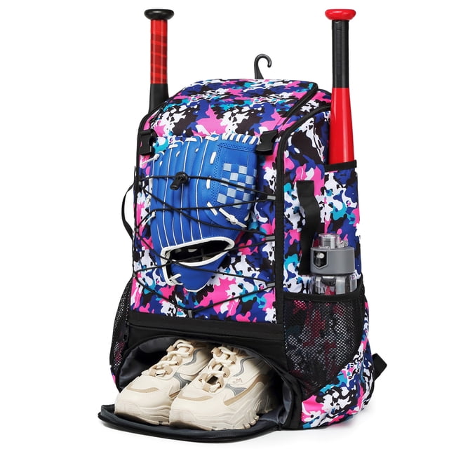 kurtrusly Sac de Récupération Spacieux avec Compartiments pour Chaussures pour Sac à Dos de Baseball à Réduction de Charge Couleur Fleur
