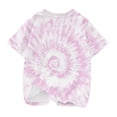 thumbnail image 5 of Penkiiy T-Shirt Teinture sur Nœuds pour Tout-Petits Garçons Filles, Manches Courtes, Col Ras du Cou, Haut, Chandails de Fête pour Enfants 4-5 Ans Rose, 5 of 5