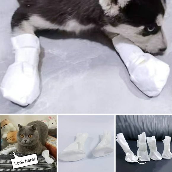 EIGTHTAIL Paw Protector Covers 4Pcs Pet Foot Cover Soft Comfortable Wear Resistant Disposable Pet Dog Foot Claw Cover Pet Supplies Pet Claw Covers