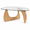 Bois de Cerisier/verre Clair/43.3 Po, variante sur ClinQ Table Basse de 43,3 Pouces pour Salon, Table Centrale Milieu du Siècle Moderne avec Dessus en Verre Clair et Base en Bois de Cerisier, Transparent/cerisier