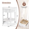 thumbnail image 3 of Gymax 2PCS Nightstand w/ Shelf & Wood Grains Drawer Round End Table for Living Room, 3 of 10