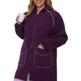 thumbnail image 1 of Breezora Manteau Long à Capuchon Résistant à l'Eau pour Femmes avec Détails Réfléchissants, devant à Boutons, Vêtement d'Extérieur de Protection contre la Pluie, Taille TTG, Violet, 1 of 8