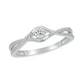 thumbnail image 1 of DGOLD Bague de Promesse Délicate pour Femmes en Or 10 Kt avec Diamant Blanc Rond (1/6 cttw), 1 of 3