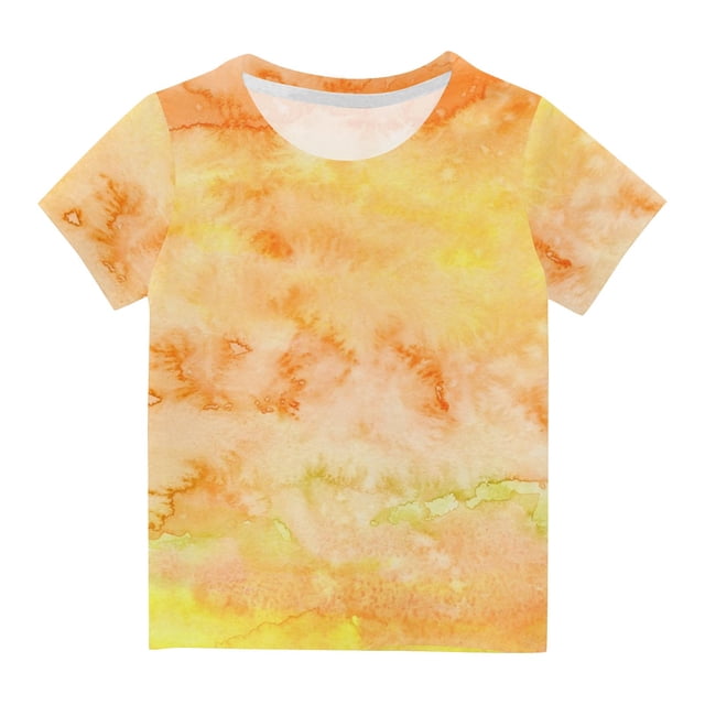 Plebaso T-Shirt à Manches Courtes pour Bébés Garçons Filles, Couleur Dégradée, Col Rond, Haut, Vêtements d'Été pour Bébé