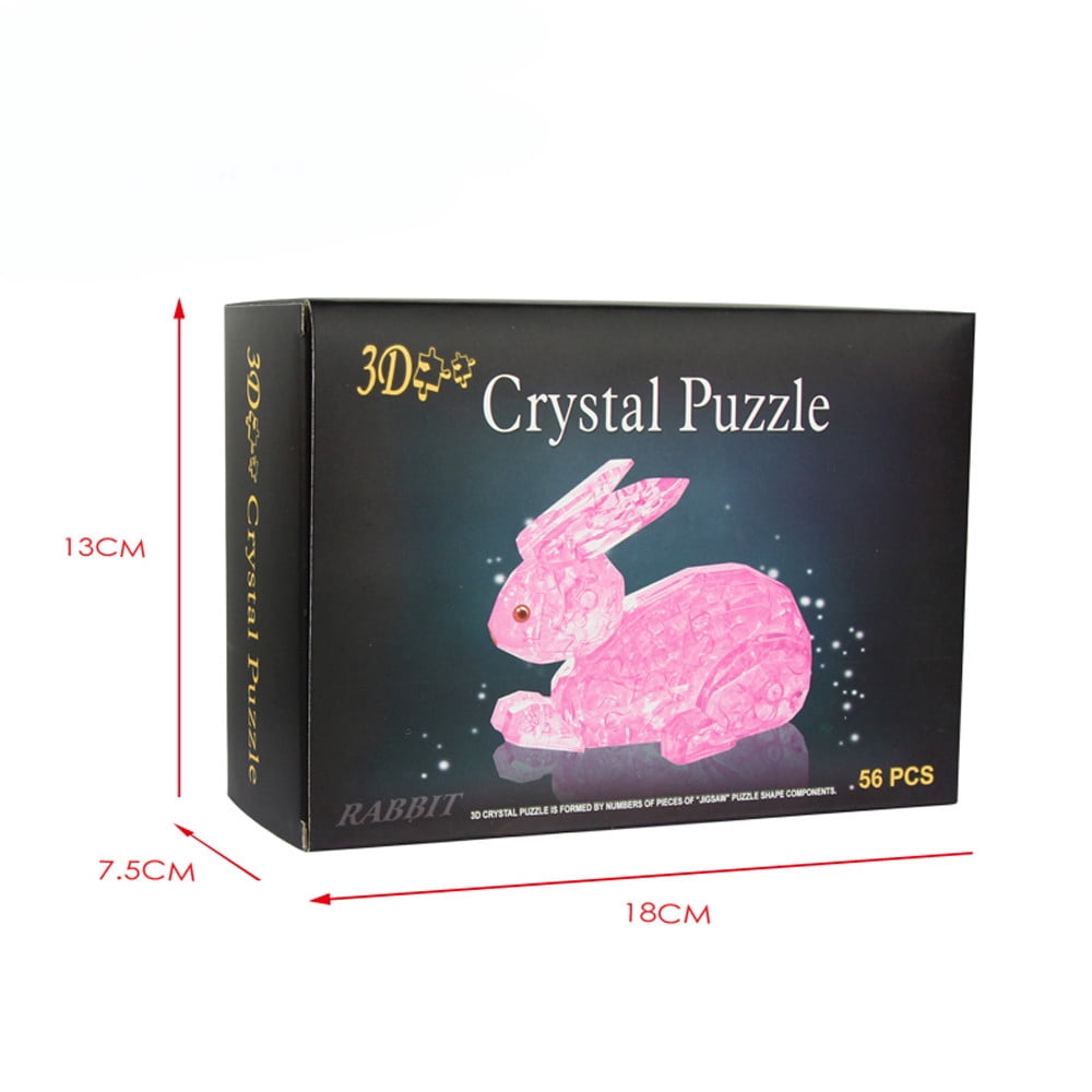 EGNMCR Crystal Puzzle Cute Rabbit Model DIY Gadget Blocks Building Toy Gift HOT Puzzle playthings Birthday Gifts for Kids