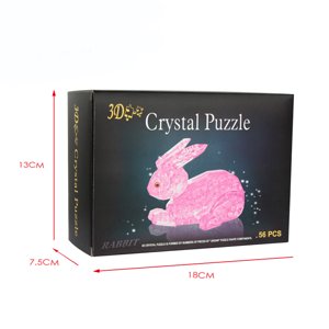 EGNMCR Puzzle cristal modèle de lapin mignon DIY Gadget Blocs Bâtir un cadeau de jouet HOT Puzzle jeux Cadeaux d'anniversaire pour les enfants