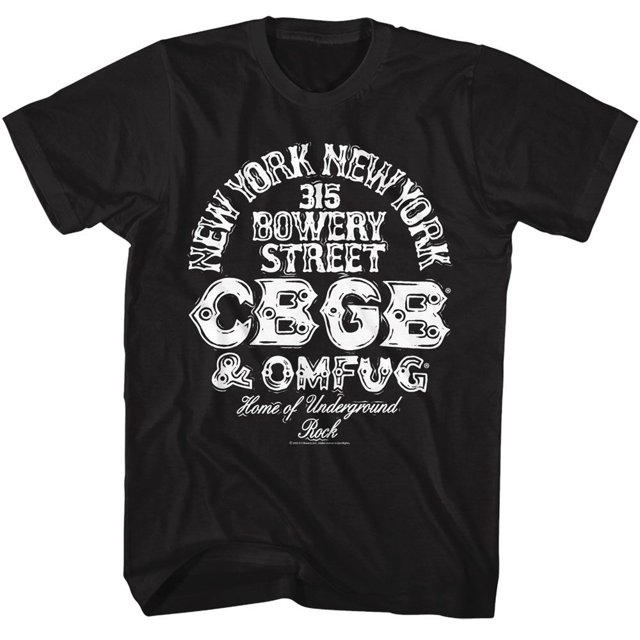 CBGB Logo And Address Black Adult T-Shirt L