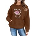 thumbnail image 1 of Posijego Sweat à Capuche Mignon pour Adolescentes, Graphique Cœur, Manches Longues, avec Poche, 1 of 6