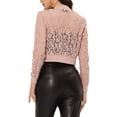 thumbnail image 3 of INSPIRE CHIC Blouson Bomber en Dentelle Transparente en Maille à Col Montant à Fermeture à Glissière pour Femme Rose m, 3 of 5