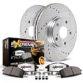 thumbnail image 2 of Power Stop Brake Kit K5411-36 1-Click Brake Kit; Z36 Extreme Carbon Fiber Ceramic Brake Pads; Silver Zinc Plated Cross-Drilled And Slotted Rotor; With Rotor/Brake Pad/Hardware, 2 of 6