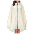 thumbnail image 1 of Prolriy Ponchos de Pluie pour Adultes Imperméable Unisexe Manteau de Pluie avec Poches Veste à Capuche Ados pour Adultes Mode Ponchos Parapluie Adulte Blanc, 1 of 7