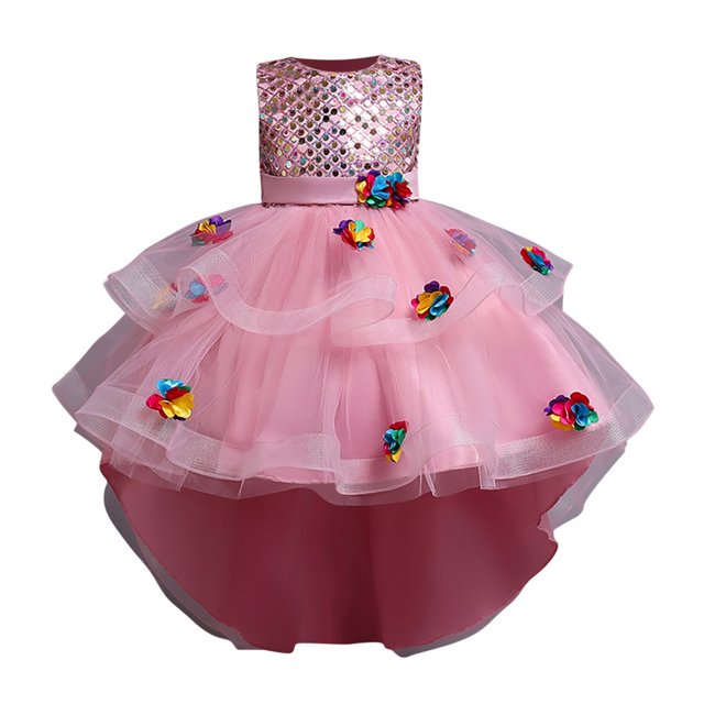 Robes de Princesse de Filles Robes de Vacances Enfants Robe Fille à Manches Longues Robe Robe Longue Cadeau pour Halloween Noël