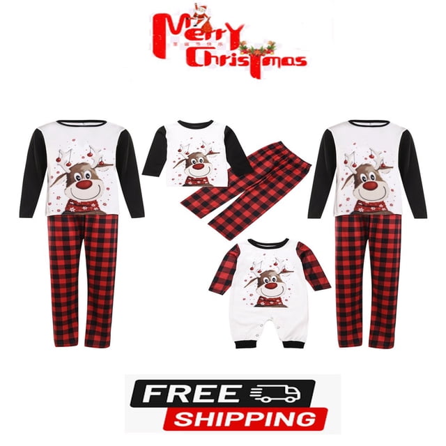 MesaSe Christmas Pajamas for Family Gingerbread Man Print