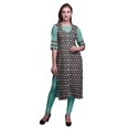 thumbnail image 1 of Bimba Kurtis Indiennes Longues Droites Imprimées à Manches 3/4 pour Femmes, Tunique d'Été, 1 of 6