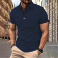 thumbnail image 2 of YDLCAFD European Pure Color and Versatile Men Casual Loose Collar Button Open Collar Ribbed Sports Short Sleeved Shirt, 2 of 6