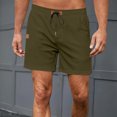 thumbnail image 4 of EOYWHK Mens Workout Shorts Cotton Linen Athletic Gym Shorts Elastic Waist Drawstring with Pockets, 4 of 7