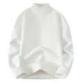 thumbnail image 2 of RKSRN Mens Sweater Fall Winter Warm Winter Casual Fashion Color Block Design Long Sleeved Round Neck Sweater Soft Loose Sweaters, 2 of 3