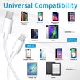 thumbnail image 3 of For Apple iPhone 14 13 12 11 Super Fast Lightining Charging cable with 20W Adapter USB C 3 FT Wall Charger Compatible with iPhone 14/14 Pro13/13Pro/12/12 Pro/11/11Pro 2 pack, 3 of 6