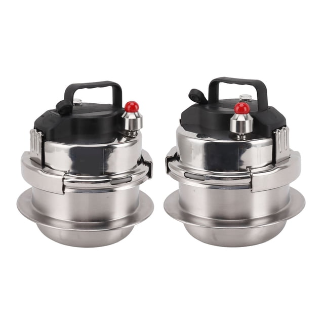 Stainless Steel Pressure Cooking Pot, Mini Outdoor Pressure Cooker Three Layer for Induction Cooktop 0.8L,1.2L,1.6L