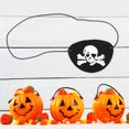 thumbnail image 1 of Halloween Elastic Band Comfortable Skull Eye Cover, Skull Eye Patch, Pirate Eye Patch, For Halloween Pirate-Themed Party Black Rope Pure Color,Black Rope Skull With Knife,Black, 1 of 8