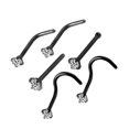 thumbnail image 1 of 6Pcs Tiny Bone Studs Nose Piercing Jewelry Stainless Steel Nose Screws Rings Set Black, 1 of 9