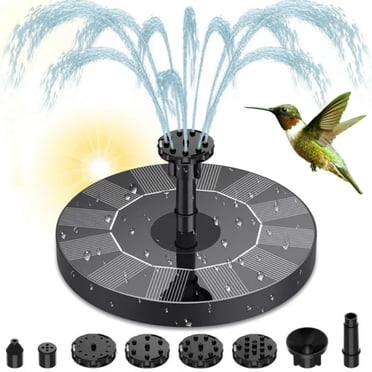Solar Water Fountain, Upgraded Solar Bird Bath Fountains with 6 Nozzles, Free Standing Floating Solar Powered Water Fountain Pump for Bird Bath, Garden, Pond, Pool and Outdoor