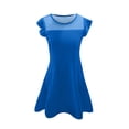 thumbnail image 3 of Robes d'Été Décontractées pour Filles Robe de Fête pour Enfants Manches à Volants en Maille Design en Ligne avec Poches pour 4 à 11 Ans, 3 of 4