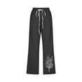 thumbnail image 4 of Simua Linen Capris for Women Elastic Waist Summer Loose Wide Leg Trousers, 4 of 4