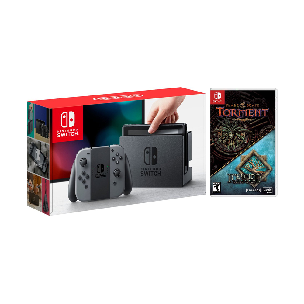 Nintendo Switch Console Joy-Con Grise avec Bundle Planescape : Torment Enhanced Edition/Icewind Dale Enhanced Edition Bundle NS Disque de Jeu - Nouveau Jeu 2019!