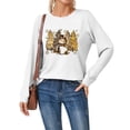 thumbnail image 2 of SNKSDGM Hauts à Manches Longues pour Femmes Chic Décontracté Printemps 2026 T-Shirt de Noël pour Femme T-Shirt à Imprimé Lettres de Noël T-Shirt Graphique Arbre de Noël Col Rond Haut à Manches Longues P, 2 of 6