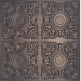 thumbnail image 1 of Drop-In, Glue-Up 2'x2' Faux Tin PVC Ceiling Tile , Mocha, Sample, 1 of 4