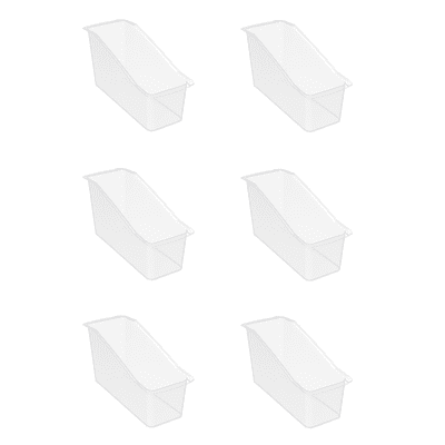 Storex Large Plastic Book Bin, Desktop Organizer for Classrooms, Offices, and Home Storage, Clear