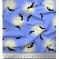 thumbnail image 1 of Soimoi Polyester Crepe Fabric Moon & Bat Halloween Fabric Prints by Yard 52 Inch Wide, 1 of 3
