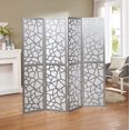 thumbnail image 2 of Roundhill Furniture Giyano 4 Panel Screen Room Divider, Sliver, 2 of 4