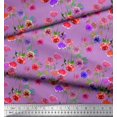 thumbnail image 2 of Soimoi Tissu en Poly Georgette Feuilles & Roses Imprimés Floraux au Mètre 52 Pouces de Large, 2 of 3