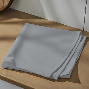 100% Cotton Percale Single Flat Bedsheet Cool & Crisp Queen Light Gray by Color Sense