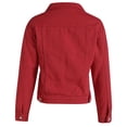 thumbnail image 5 of Women Solid Denim Jacket Long Sleeve Slimming Cardigan Suit Pocket Coat Top, 5 of 5