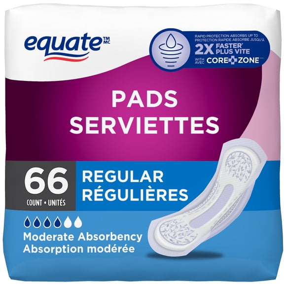 Serviettes à contrôle de la vessie absorption modérée d'Equate