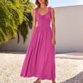 thumbnail image 2 of AherBiu Robes d'Été pour Femmes 2024 Tendance Robe Maxi Sans Manches Col en V Fluide Taille Élastique Vacances Longues Robes, 2 of 7