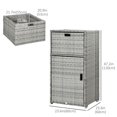 thumbnail image 3 of Outsunny Outdoor Towel Rack for Pool w/ Two Storage Space Towel Rack, Gray, 3 of 10